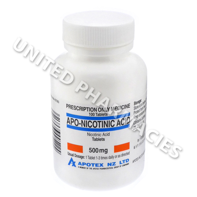Apo-Nicotinic (Nicotinic Acid) - 500mg (100 Tablets) 