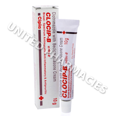 Clocip B Cream (Beclomethasone Dipropionate/Clotrimazole) - 0.025%/ 1% (10gm Tube) 