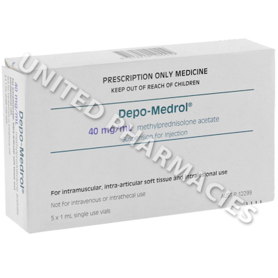 Depo-Medrol Injection (Methylprednisolone Acetate) - 40mg/mL (5 x 1mL)