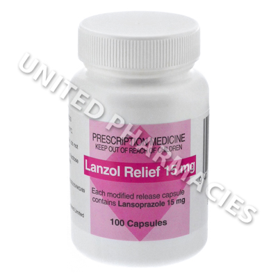 Lanzol Relief (Lansoprazole) - 15mg (100 Capsules)