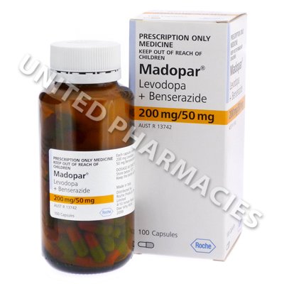 Madopar (Levodopa/Benserazide) - 200mg/50mg (100 Capsules) 