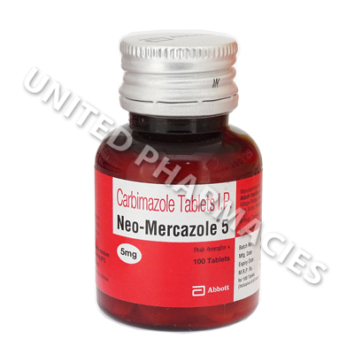 Neo-Mercazole (Carbimazole) - 5mg (100 Tablets) (India)