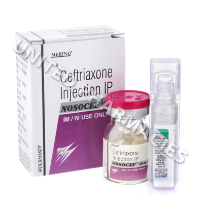 Nosocef 500 Injection (Ceftriaxone) - 500mg (1 Vial) 